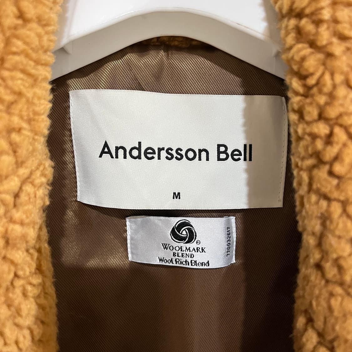 (M) 앤더슨벨 테디베어 울 더블 코트 카멜 브라운 상품이미지7