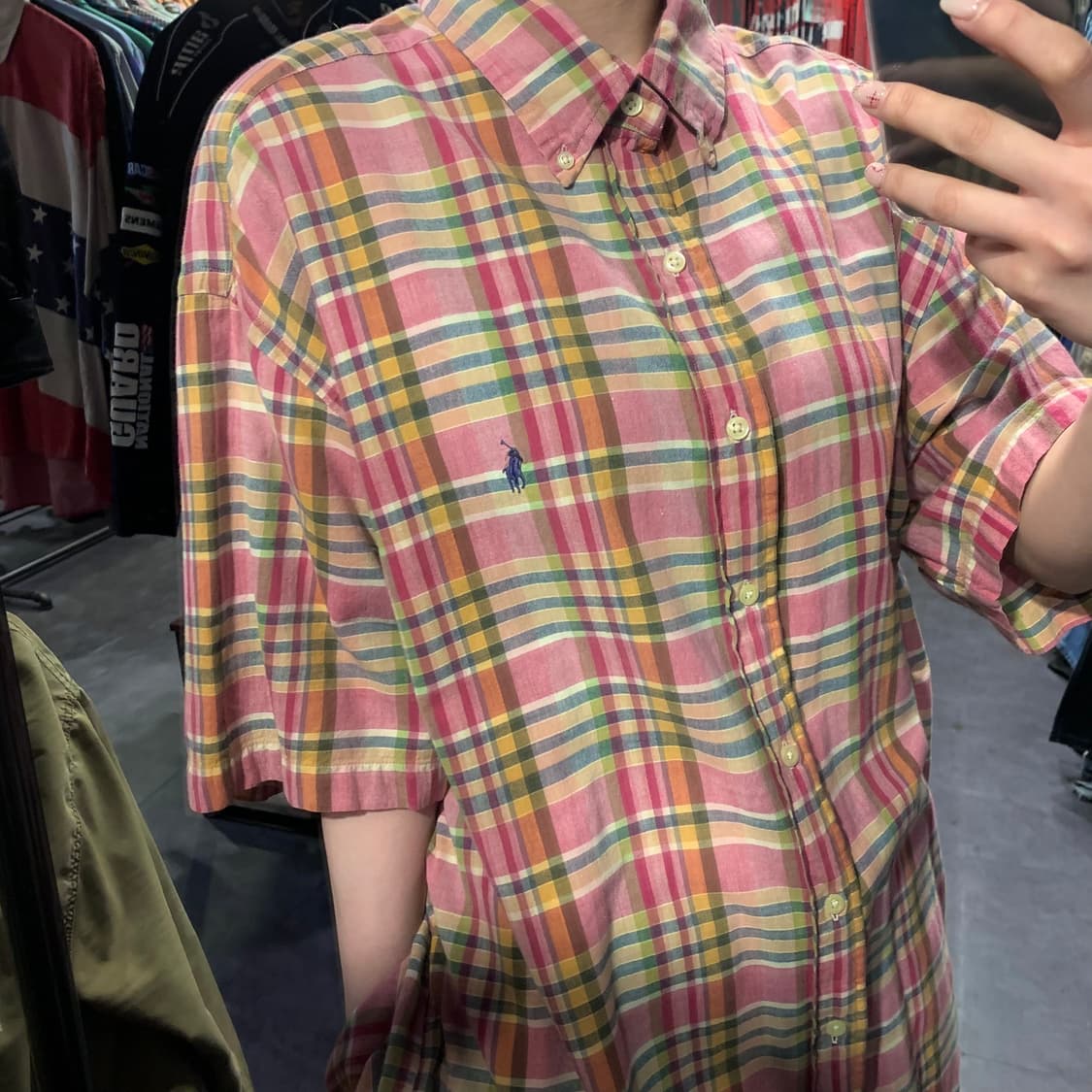 [IM] 폴로 랄프로렌 체크 반팔 셔츠 핑크 상품이미지6