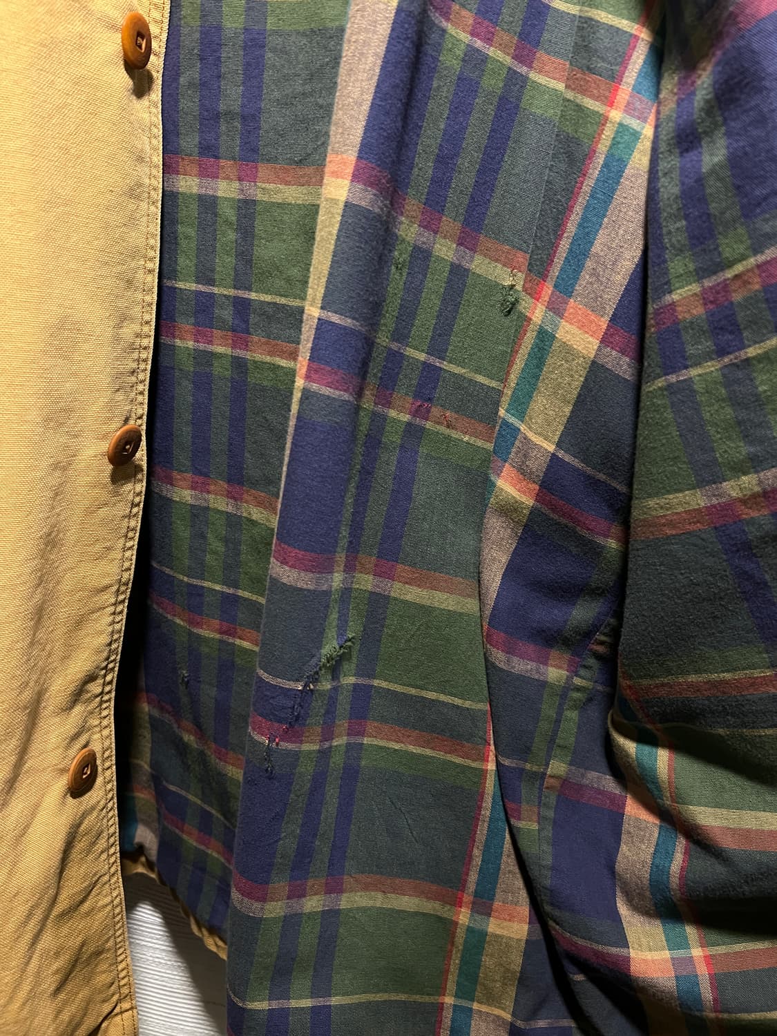 [2XL]90's 엘엘빈 USA 체크 라이닝 브라운 캔버스 헌팅 자켓 상품이미지7