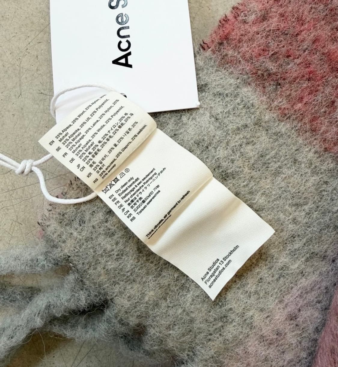 아크네 스튜디오 체크 알파카 모헤어 울머플러 스카프 남여공용 상품이미지3