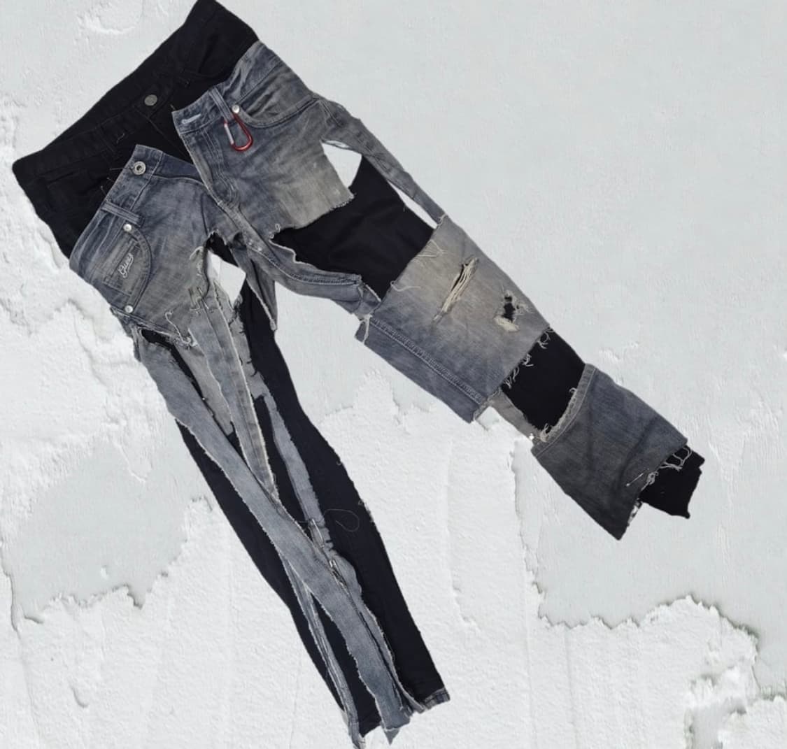 하프데님 레이어링 팬츠 상품이미지1