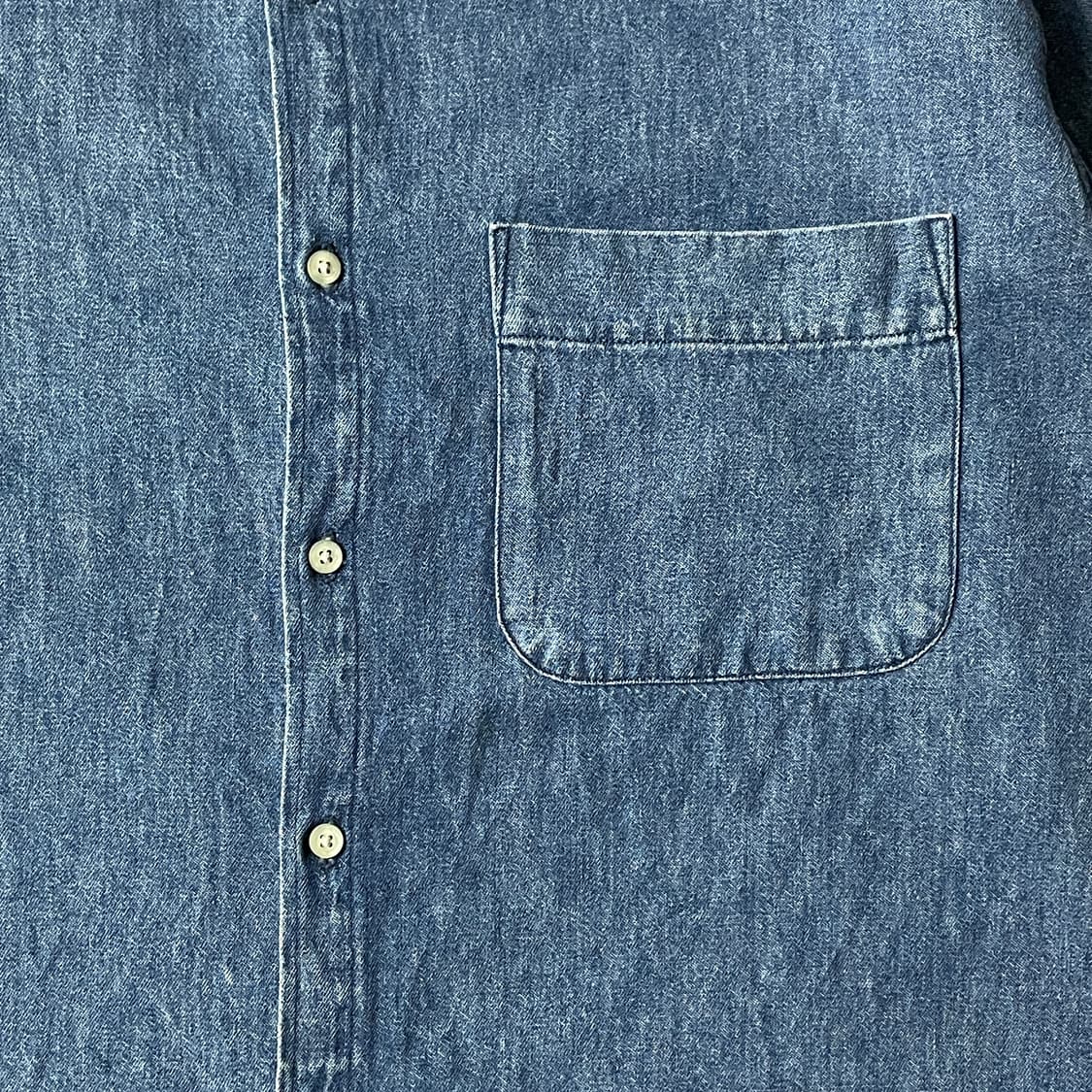 UNKNOWN 빈티지 데님 밴드칼라 코튼셔츠 A00401 상품이미지3
