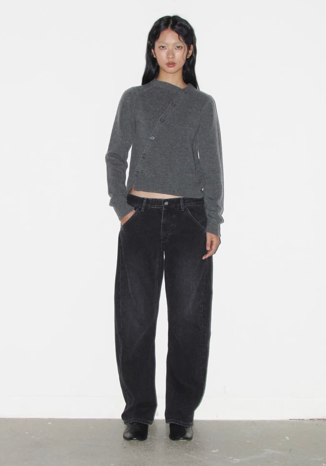 누마레 가디건 그레이 s 상품이미지1