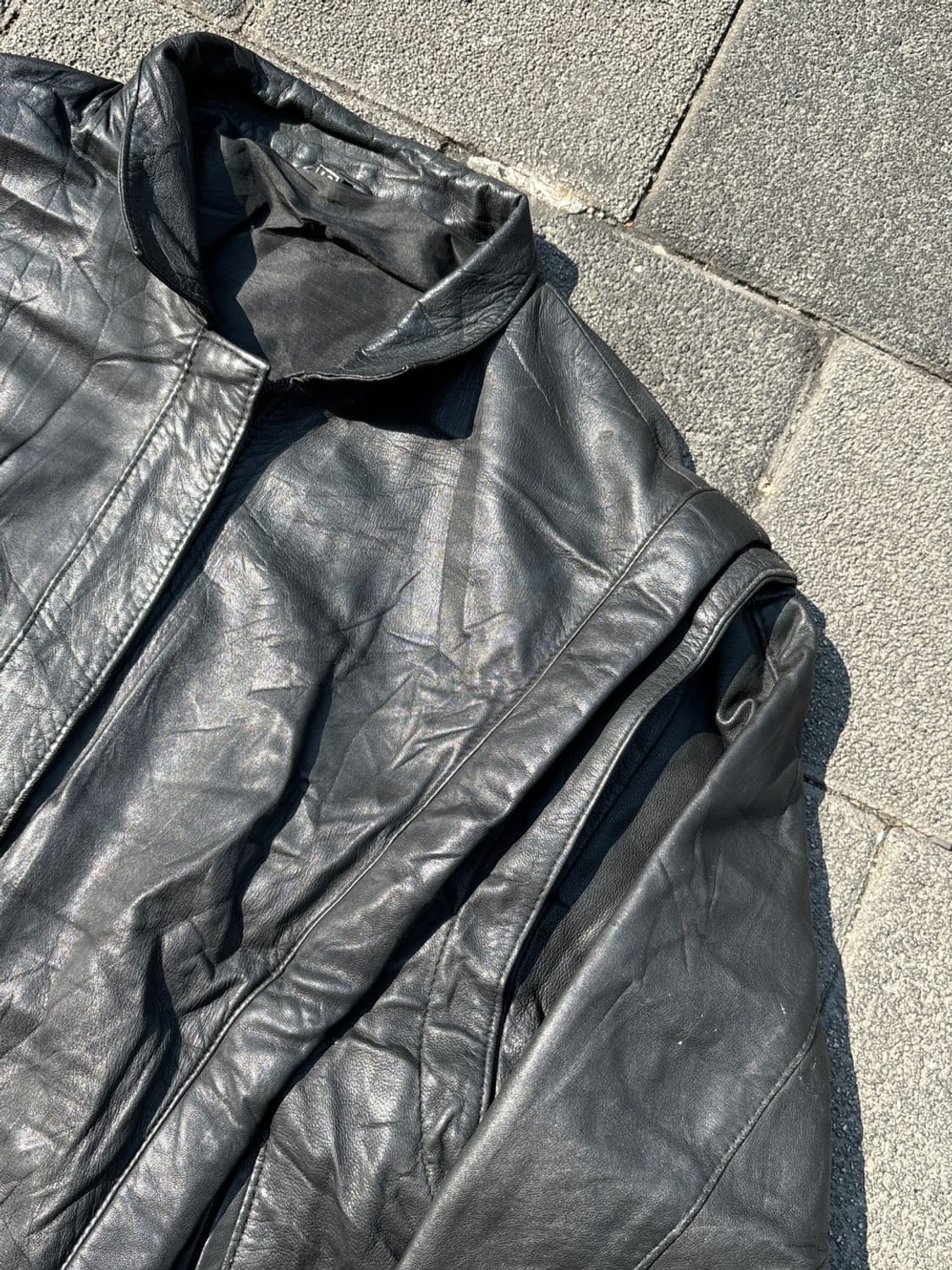 리얼 레더 블루종 자켓 상품이미지5