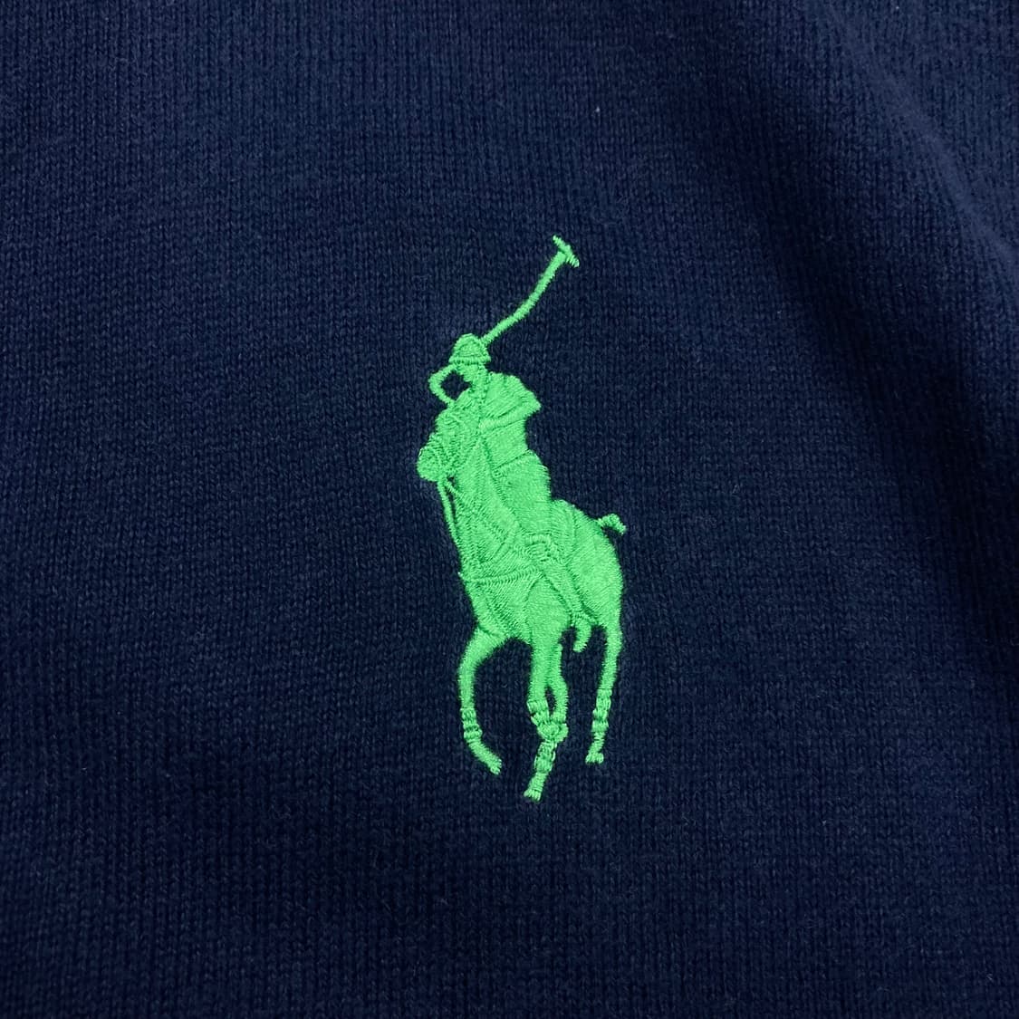 폴로 네이비 컬러 빅포니 니트 집업 상품이미지2