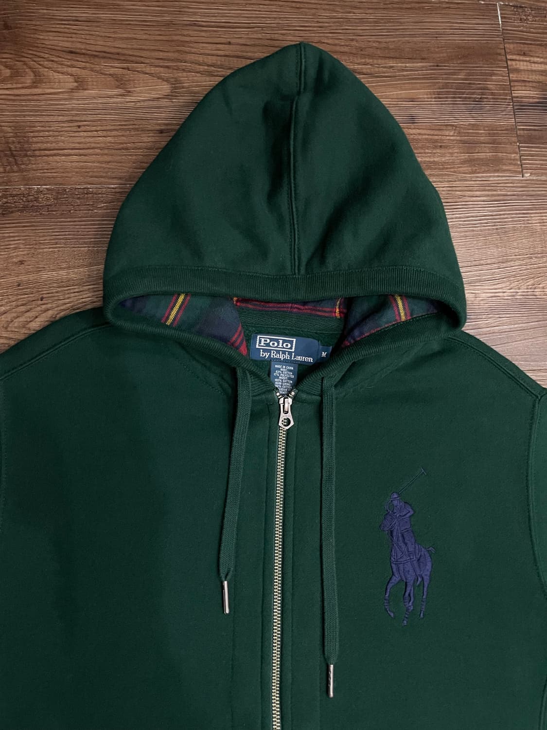 폴로 랄프로렌 그린 체크 빅포니 후드집업 상품이미지2