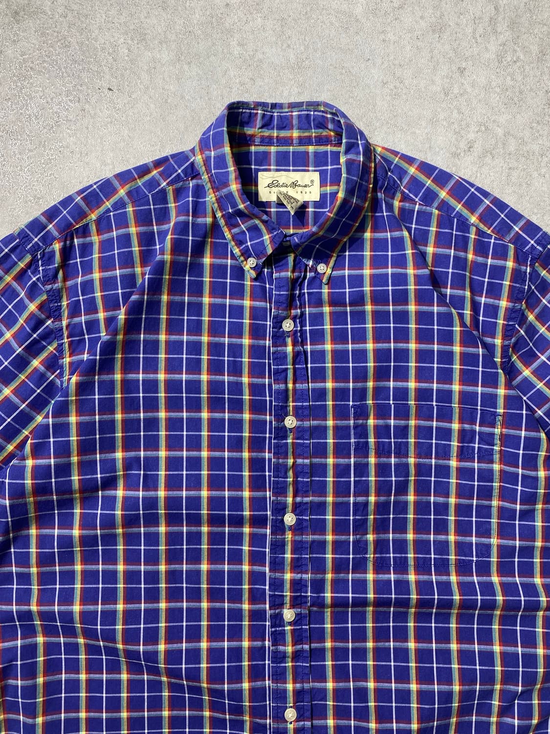 [M] 90s Edddie Bauer 에디 바우어 반팔 체크셔츠 상품이미지2