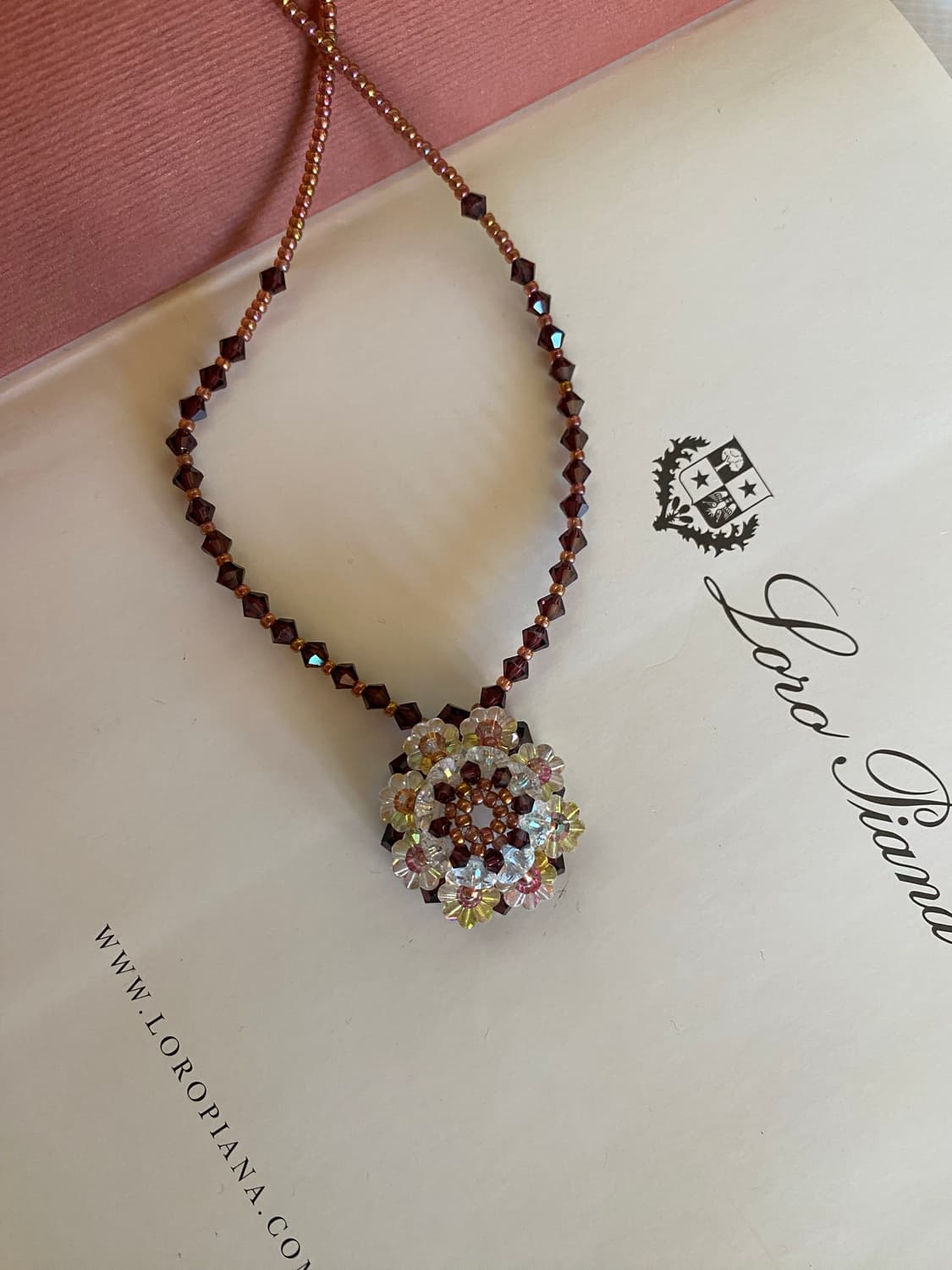 빈티지 플라워 비즈 목걸이 y2k 키치 상품이미지1