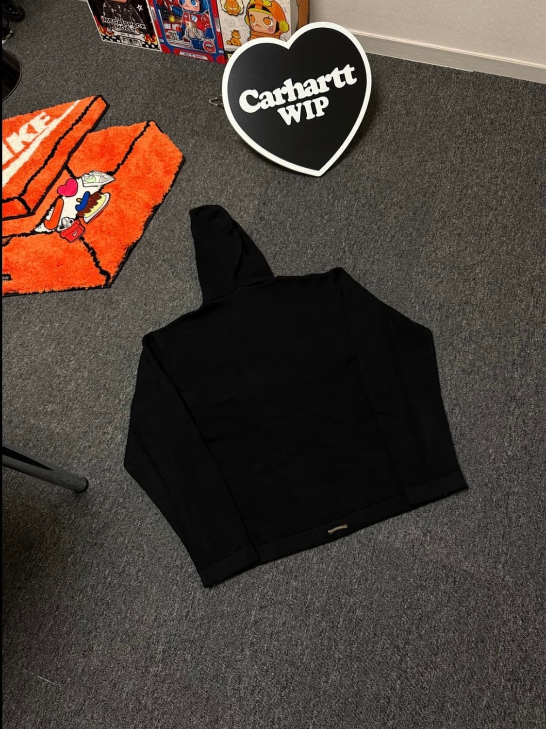 [XL] 크롬하츠 세메터리 크로스 레더 패치 캐시미어 후드 니트 블랙 상품이미지7