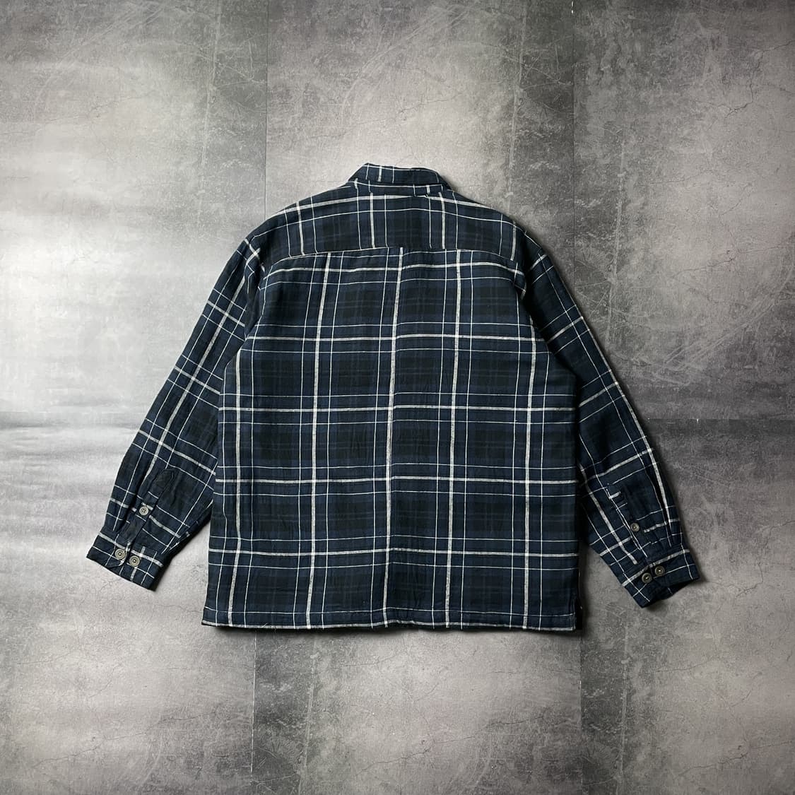 BASIC EDITIONS 빈티지 네이비 체크 퀄팅 셔츠자켓 A00452 상품이미지6