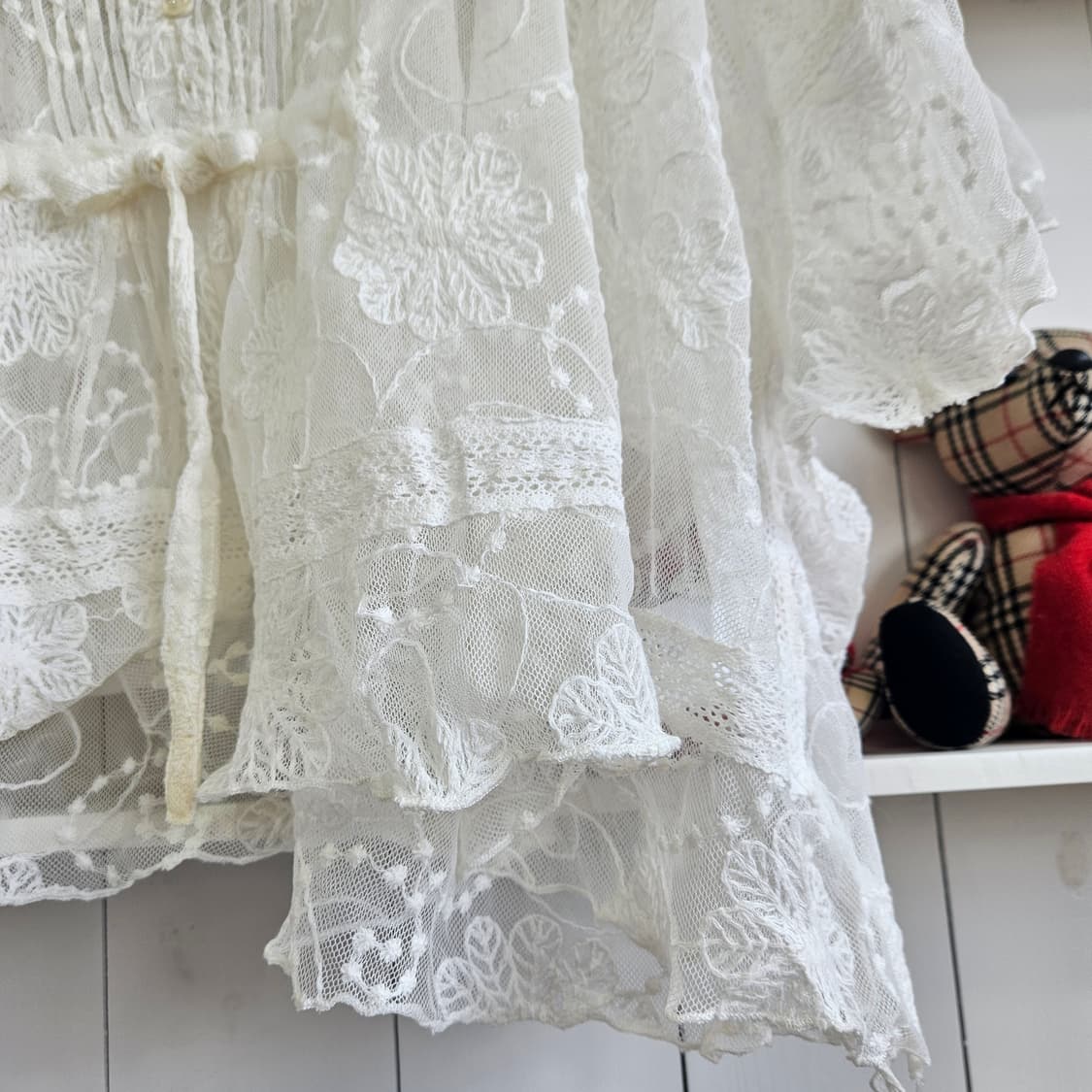 플라워 레이스 케이프 블라우스 상품이미지5