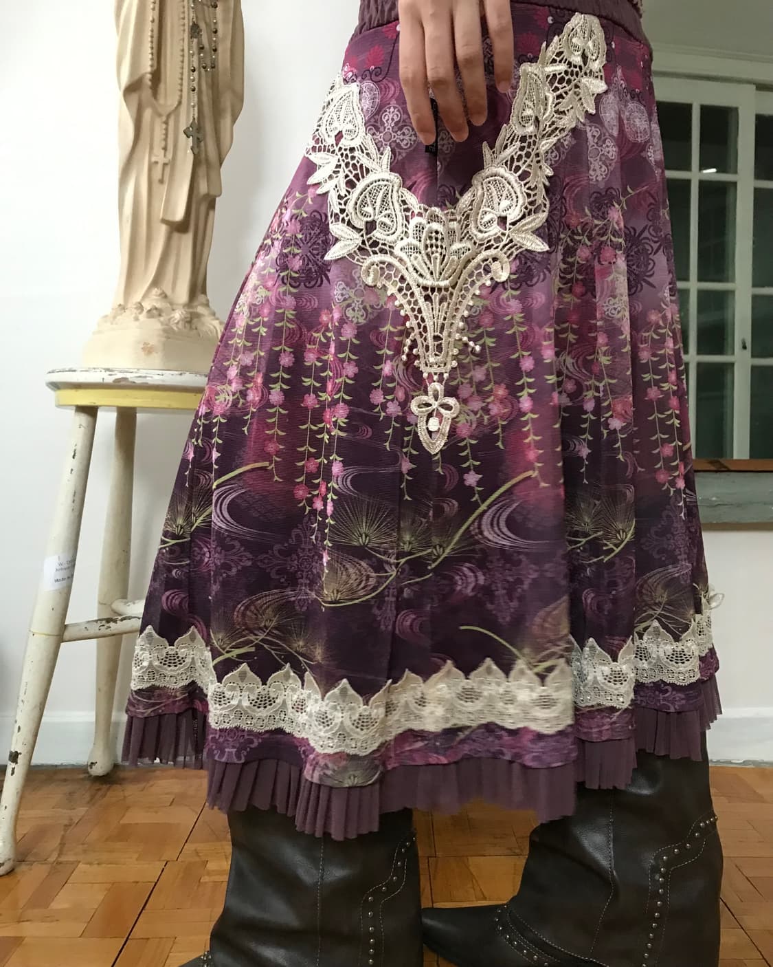 vintage pattern lace skirt  상품이미지3