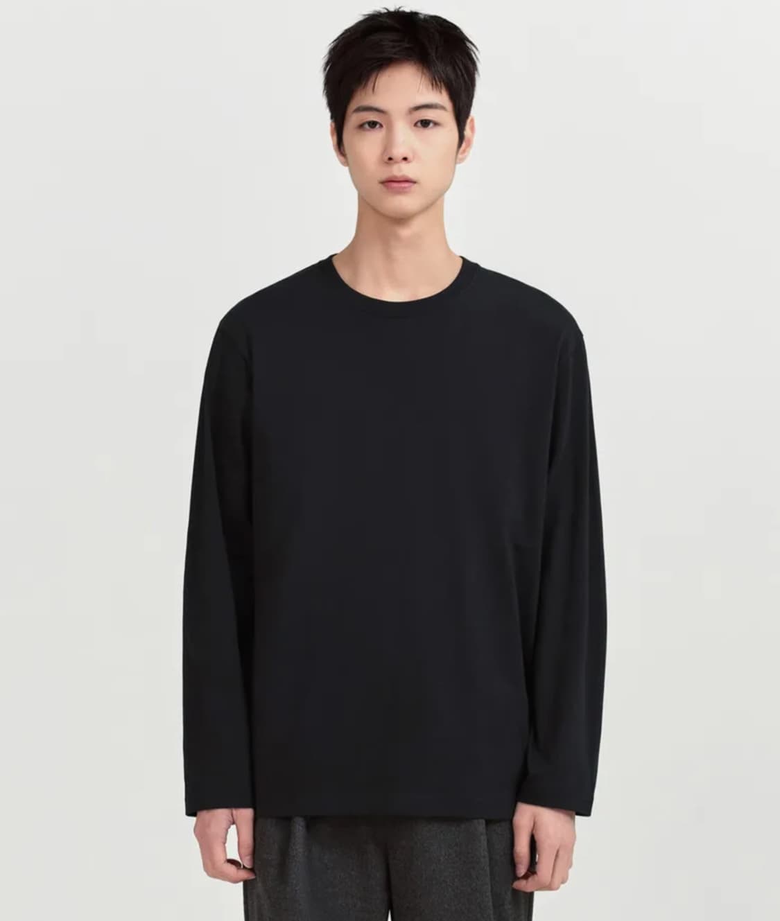 무탠다드 베이식 긴팔 티셔츠 블랙 상품이미지1
