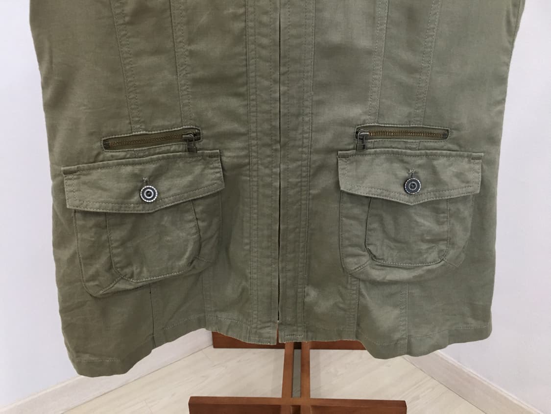 jpn빈티지 카키색 디테일 집업베스트 상품이미지4