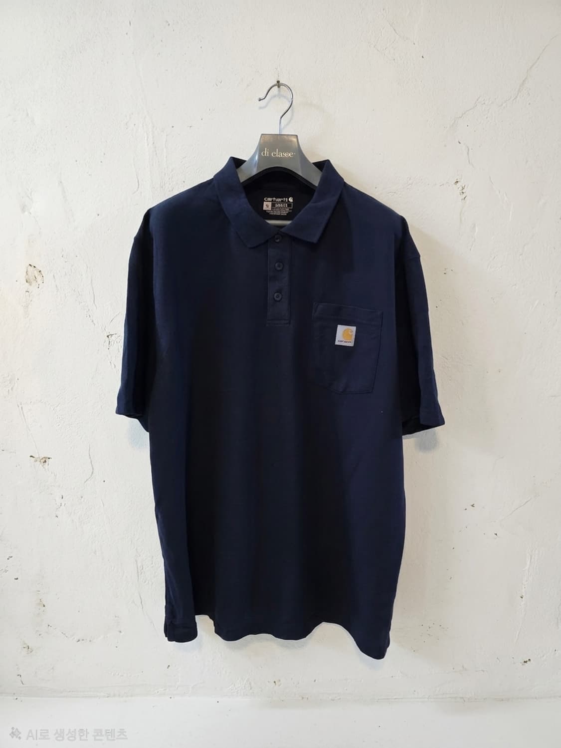 칼하트 네이비 루즈핏 반팔 카라티 XL 상품이미지1