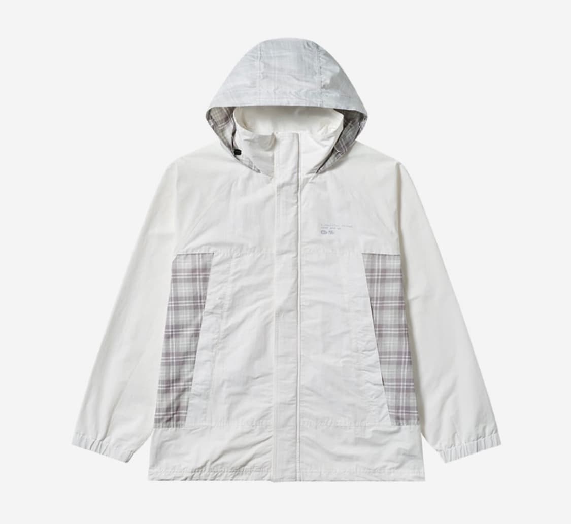 구해요 산산기어 뷰티풀 체크 바람막이 화이트 상품이미지1