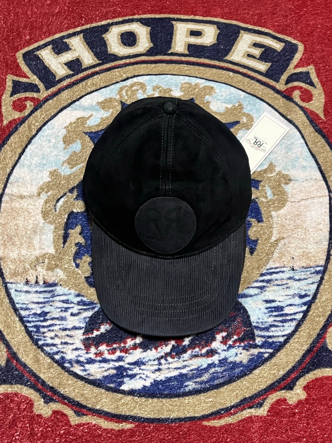 더블알엘 (RRL) 로고 스웨이드 볼캡 상품이미지1