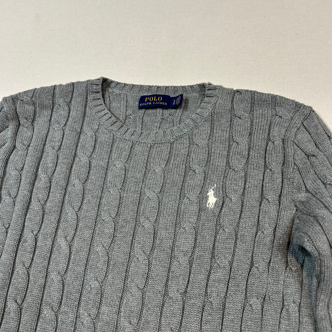 S) 폴로 랄프로렌 케이블 꽈배기 니트 그레이 상품이미지3