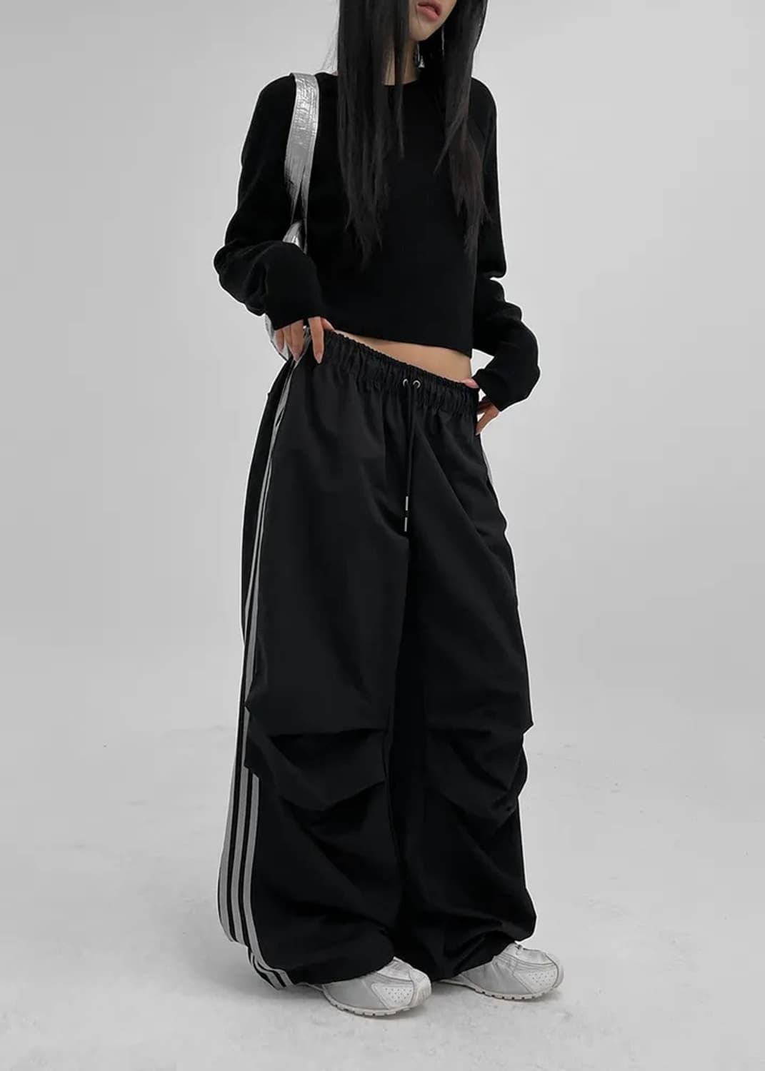 B밴딩 투웨이 트랙팬츠 블랙 상품이미지2