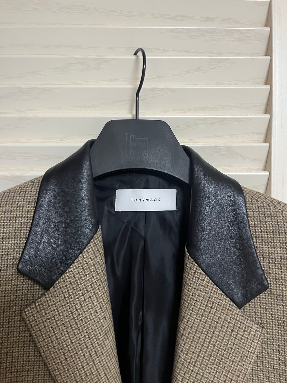 토니웩 가죽카라 체크 블레이저 상품이미지3