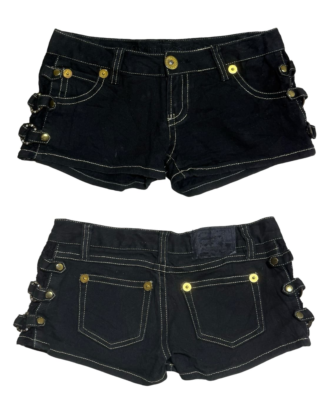 빈티지 갸루st 데님 링 숏츠 상품이미지1