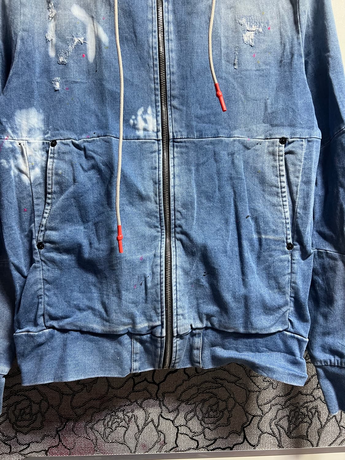 PMDS 데님 페인트 후드집업 상품이미지3