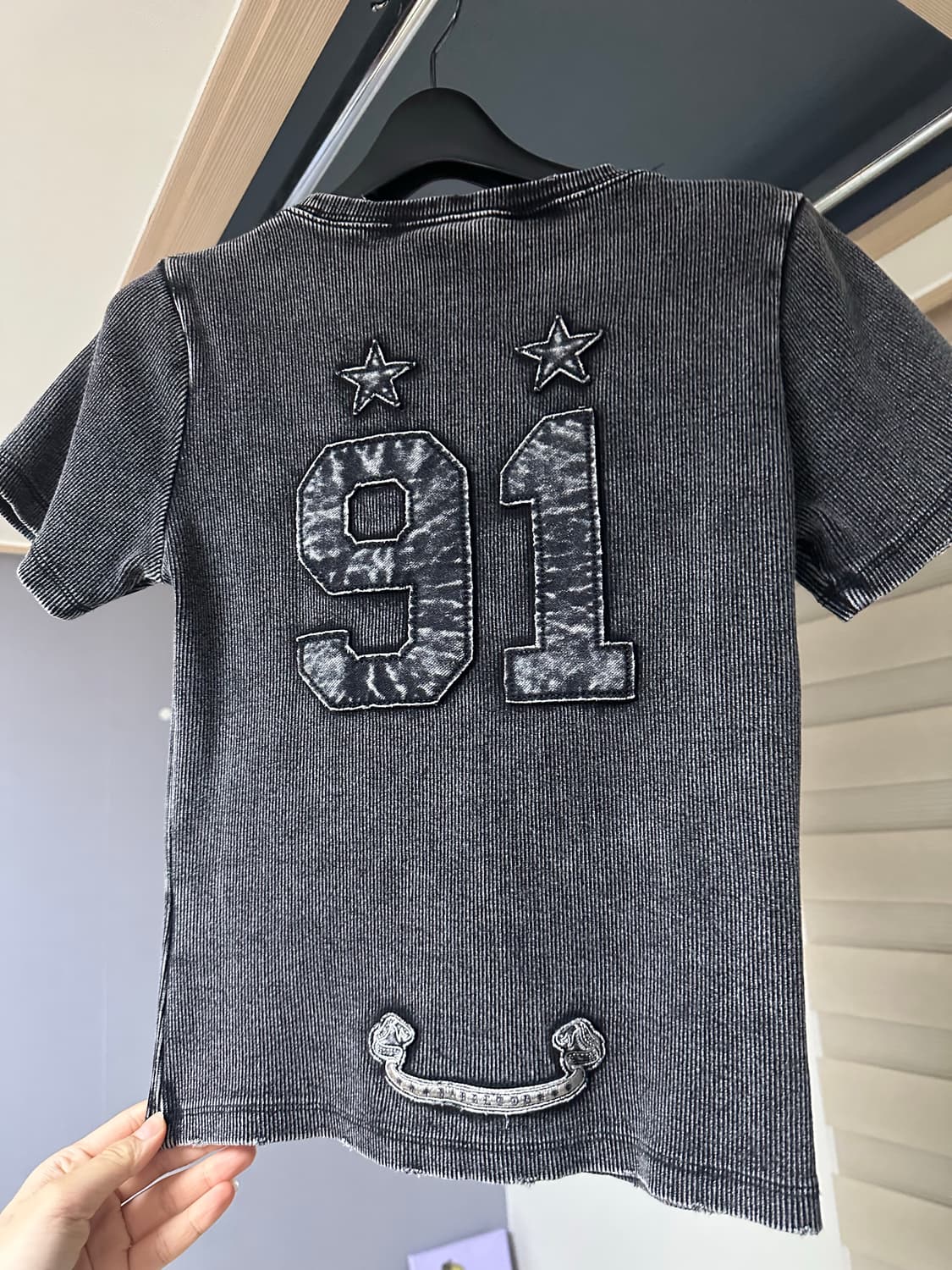 배드블러드 BADBLOOD 러스티 데님 티셔츠 블랙  상품이미지2