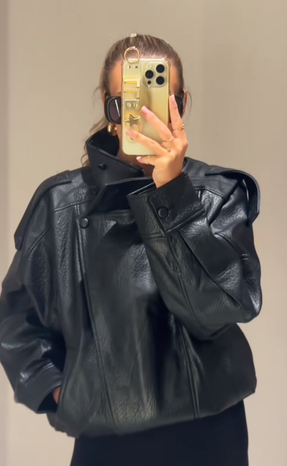 올품절/자라 생로랑 페이크 레더 자켓 상품이미지4