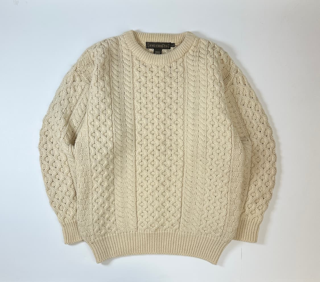 퓨어울100 피셔맨 니트 아이보리 상품이미지1