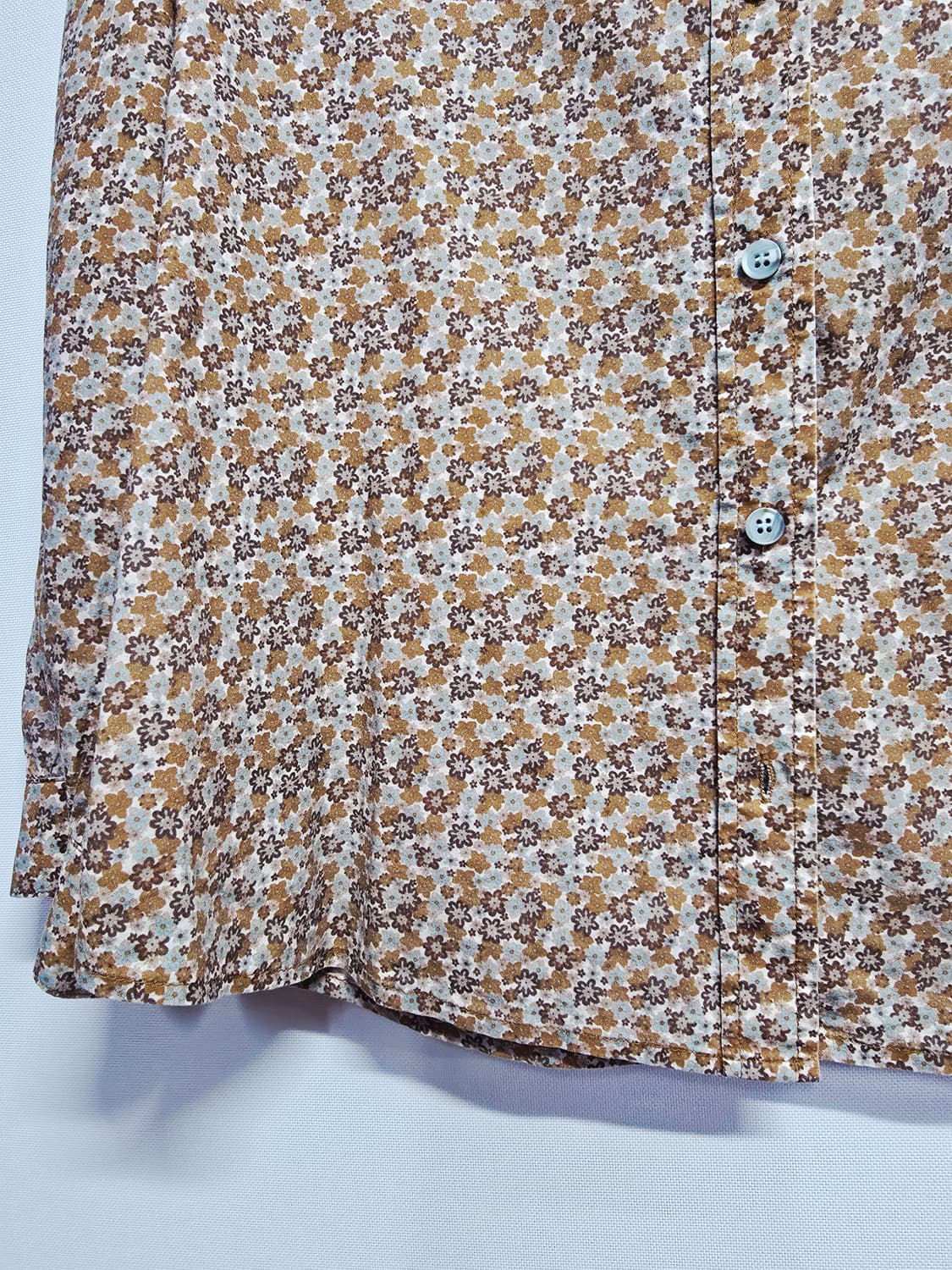 iann 플라워 패턴 긴팔 셔츠 브라운 면100 상품이미지3