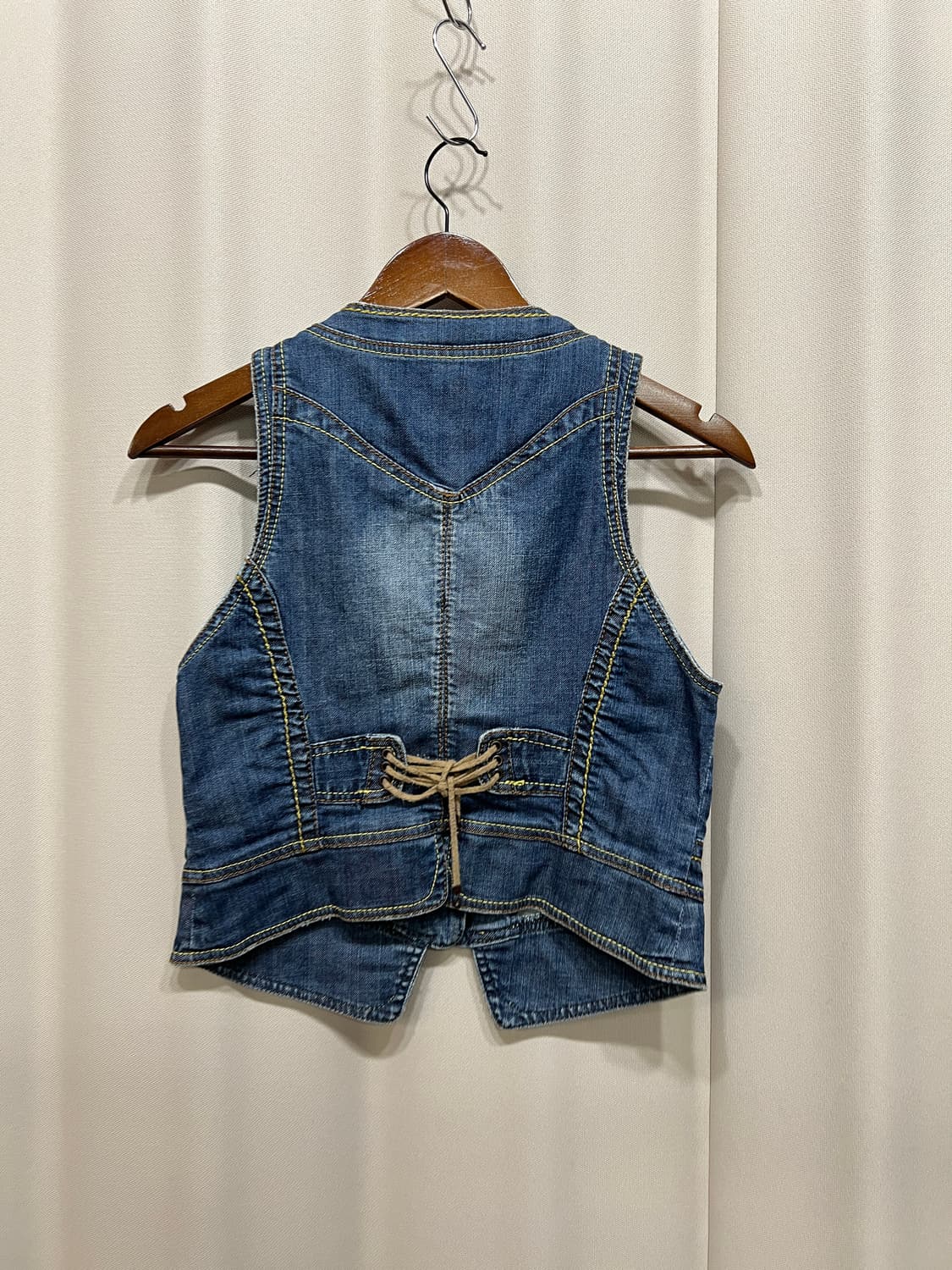 빈티지 여성 3버튼 데님 베스트 자켓  상품이미지4