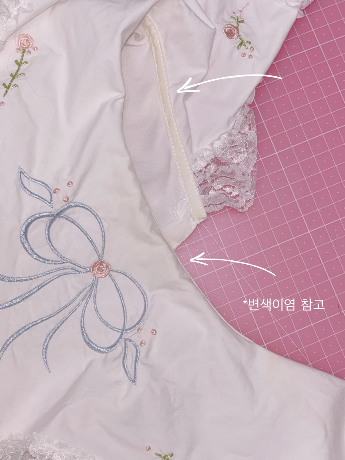 Cherie Rose 빈티지 리본 자수 레이스 원피스 상품이미지10