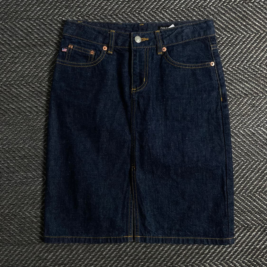 폴로 랄프로렌 레더 로고 데님 스커트o 3628 상품이미지3