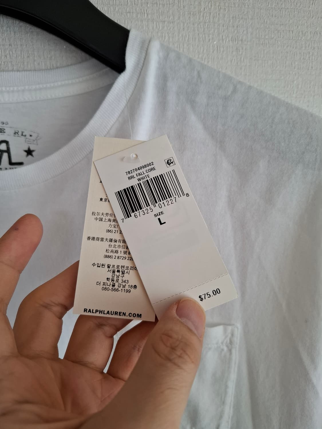 L 더블알엘 RRL 포켓 반팔 티셔츠 화이트 상품이미지3