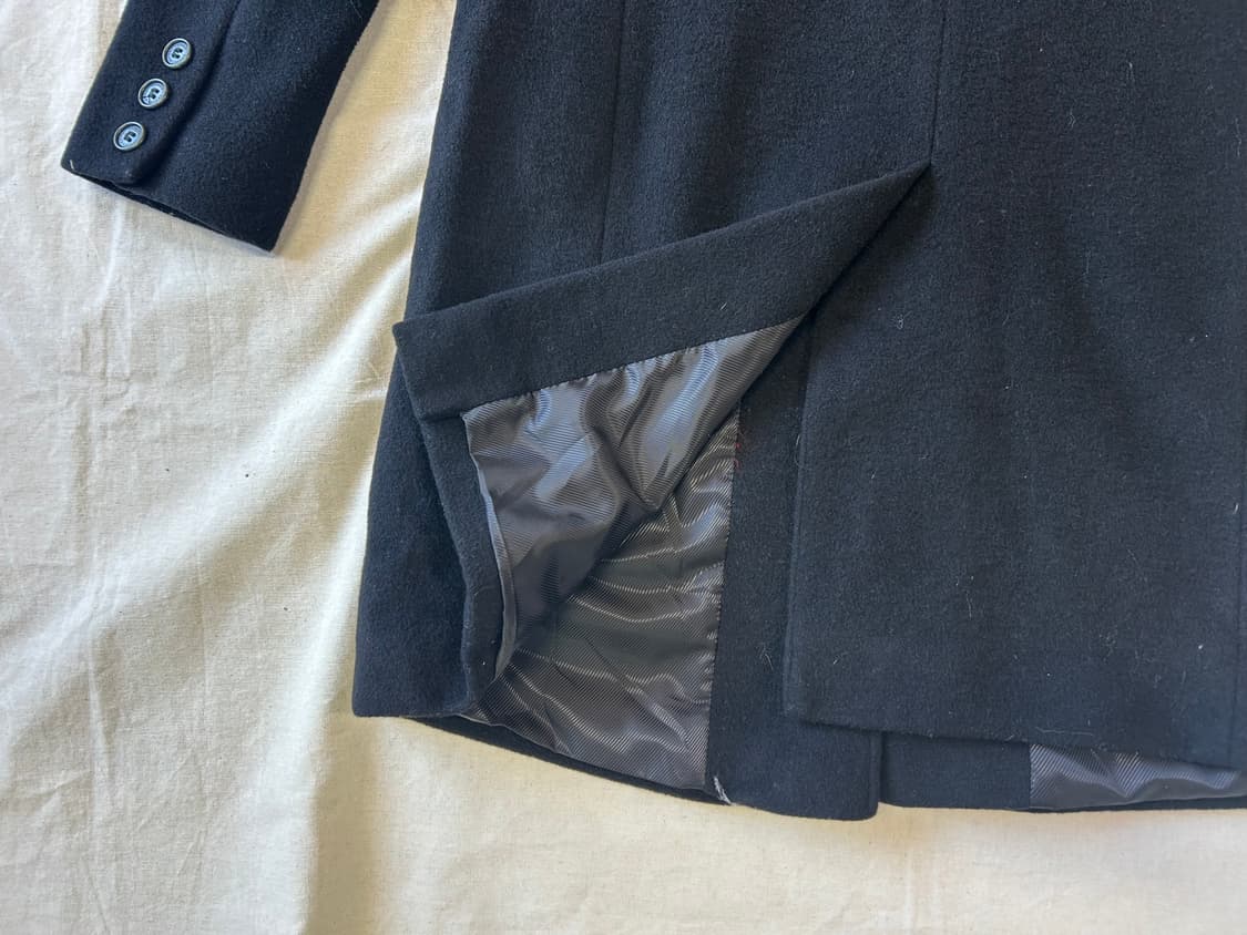 블랙 싱글 울 코트  상품이미지8