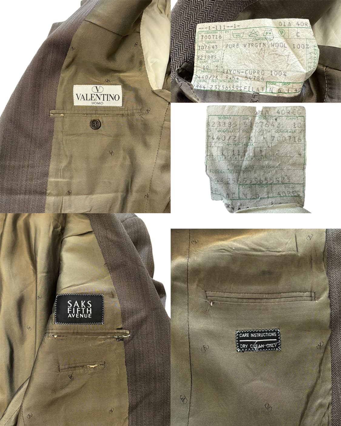 발렌티노 우모 초기 90s 헤링본 수트 셋업 상품이미지10