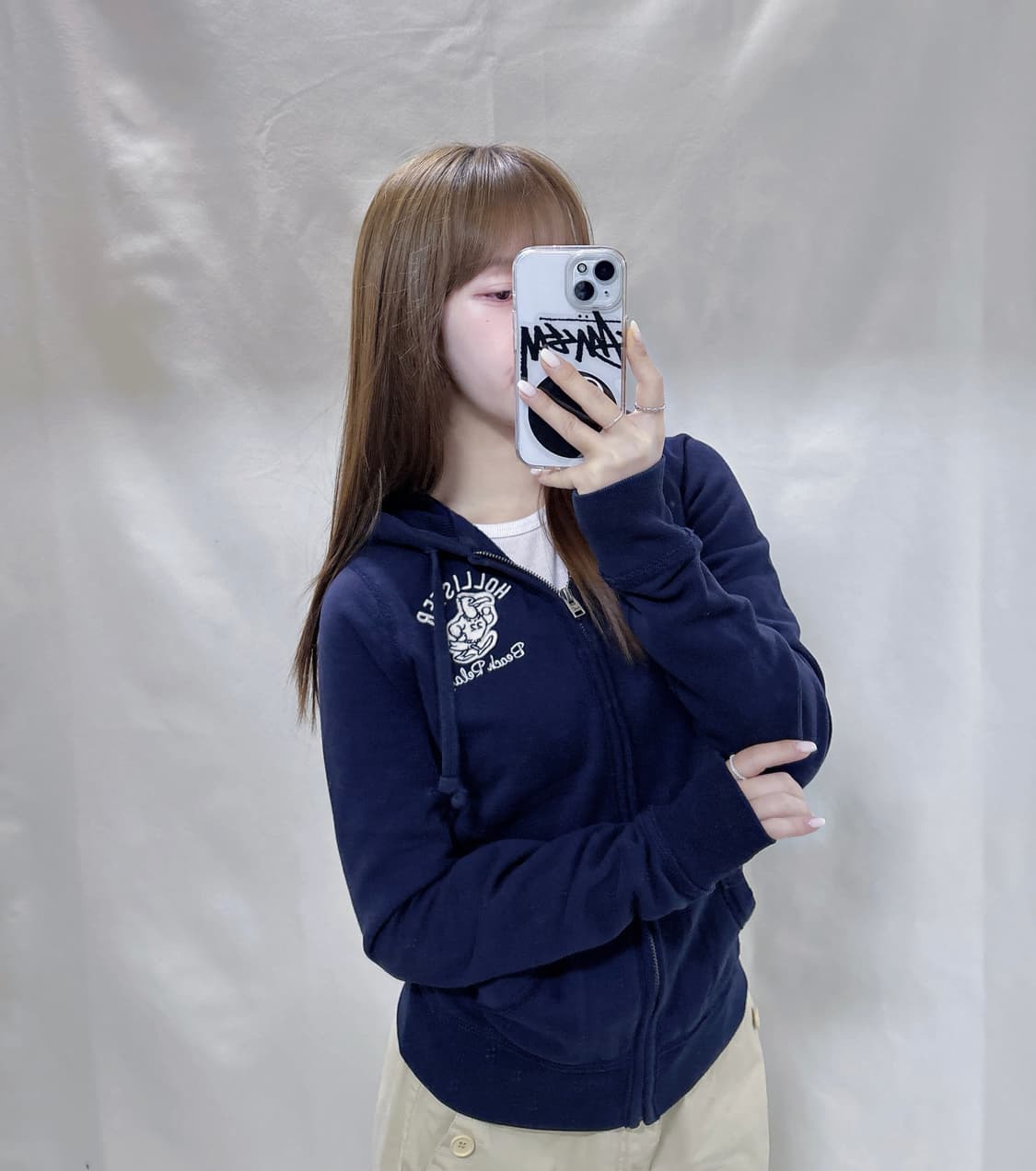 홀리스터 네이비 beach relay 딱붙핏 후드집업  상품이미지2