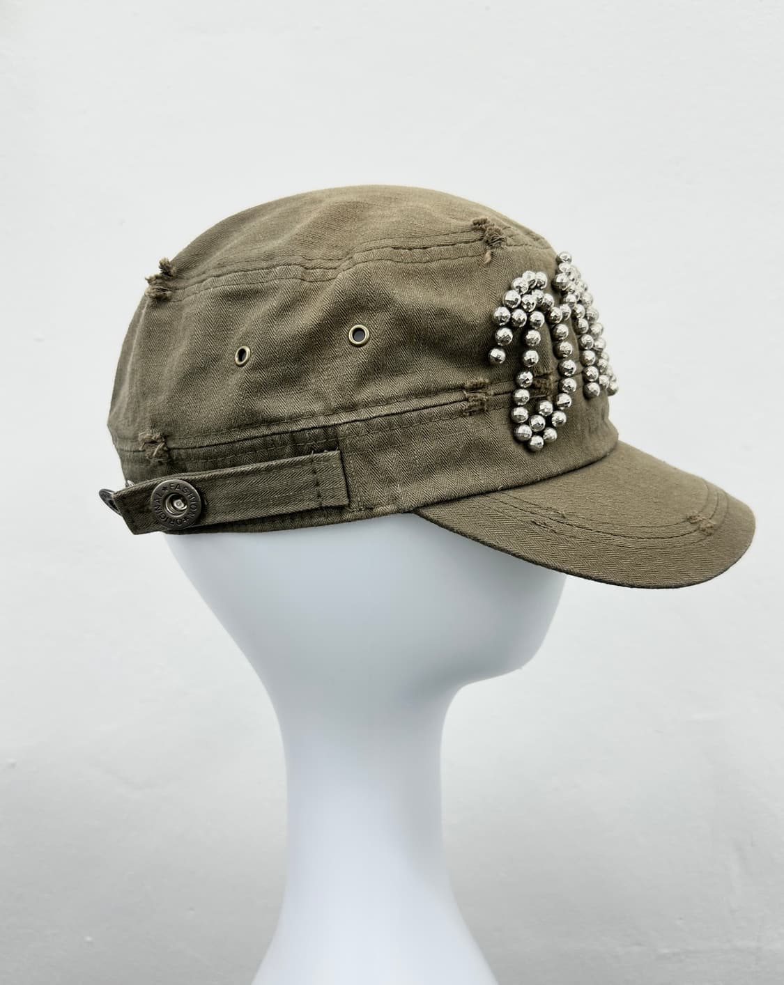 Vintage khaki cubic point cap  상품이미지7