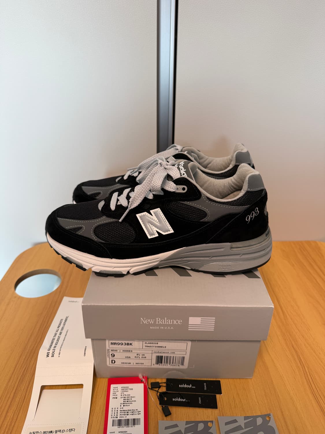 뉴발란스 993 블랙 270 (뉴코탭, 시착만 새상품) 상품이미지6