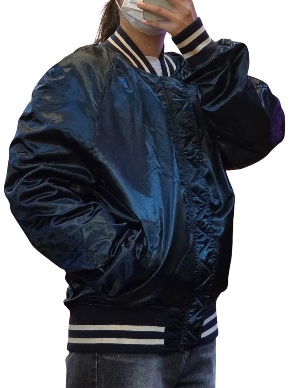 플레이보이 x 알파인더스트리 멀티 스택 봄버 자켓 블루 상품이미지7