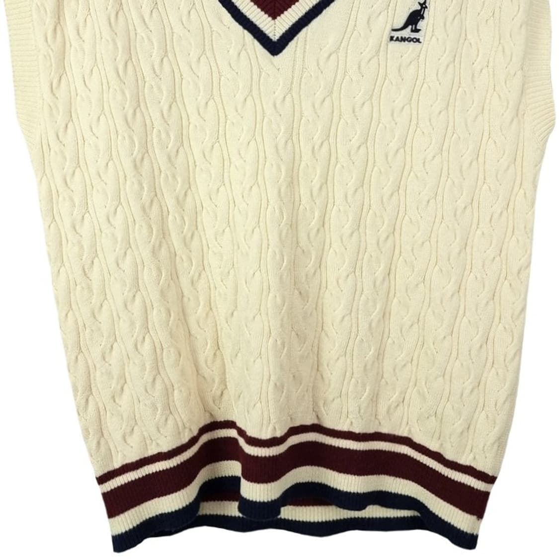 [캉골 X 어스뮤직앤에콜로지] 로고 자수 브이넥 니트 베스트 M19510 상품이미지5