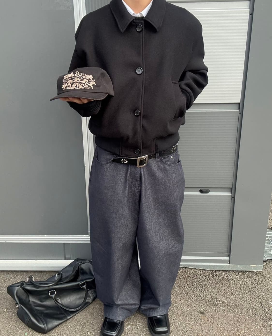 홀리스 바시티 크롭 자켓 black 상품이미지2