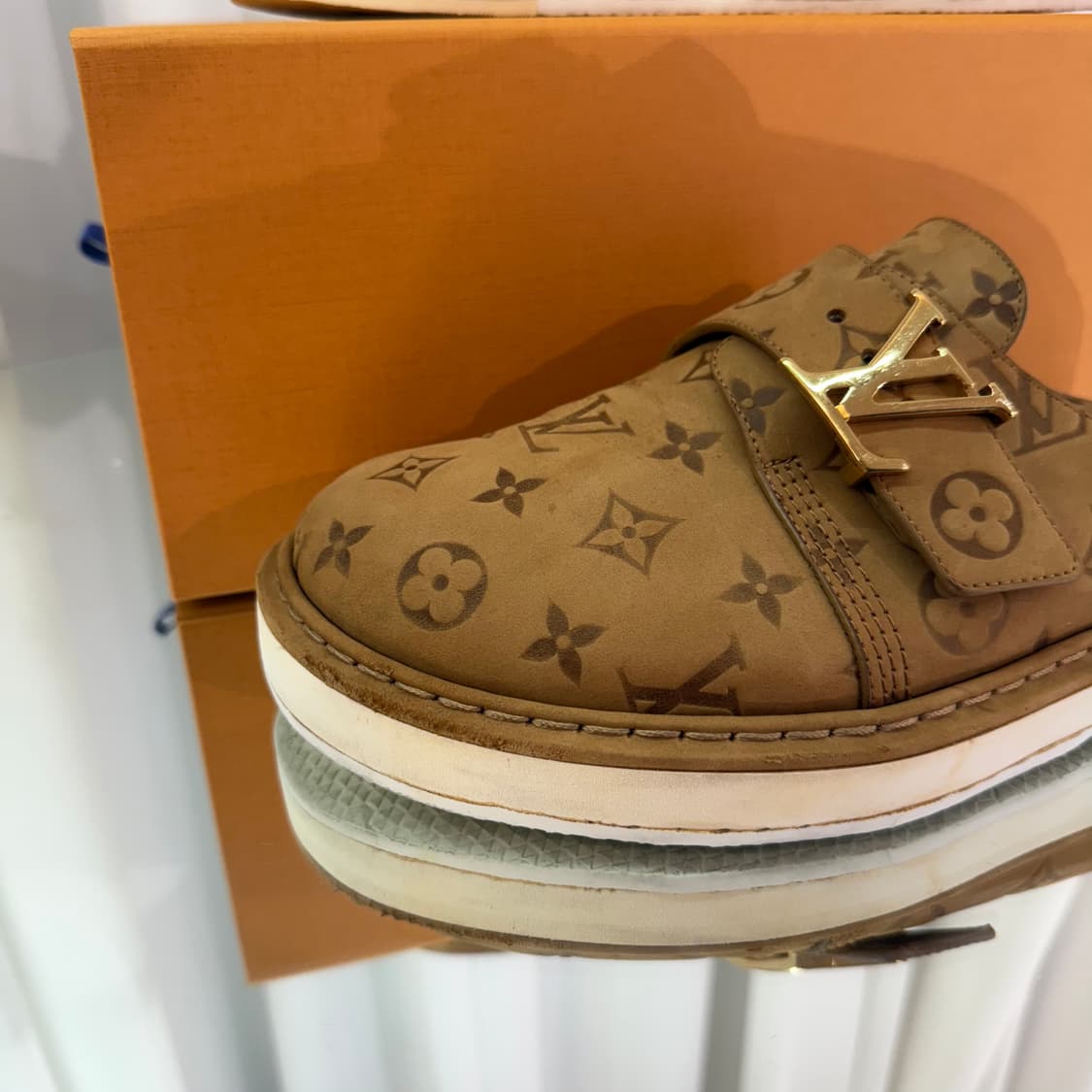 [정품] 루이비통 LV 이지 뮬 모노그램 베이지 상품이미지3