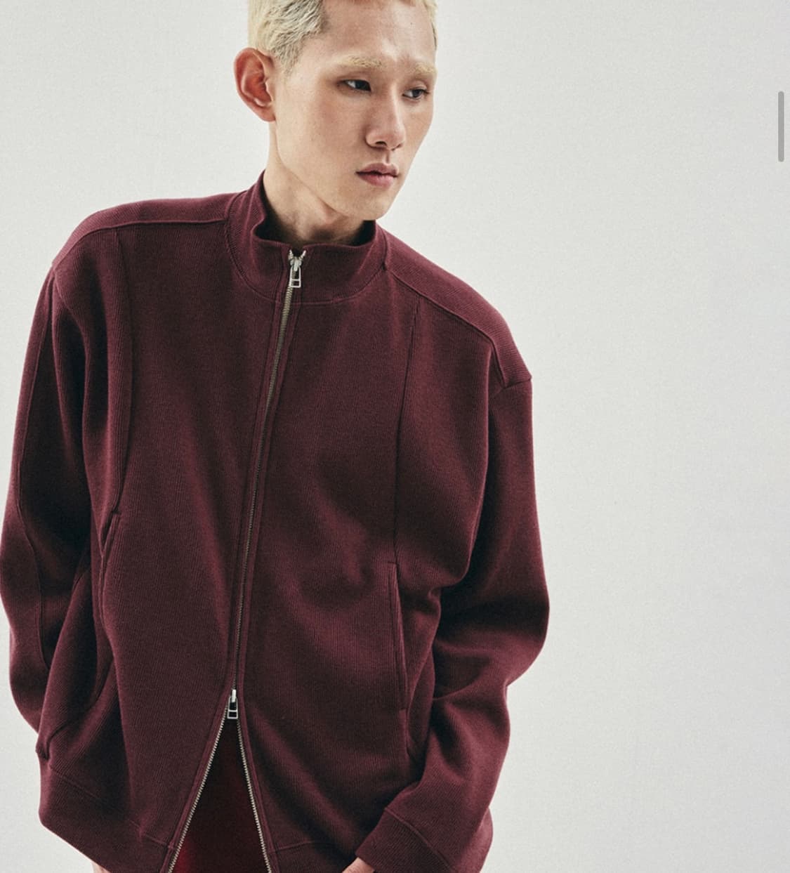 카락터 투웨이 집업 버건디 01 상품이미지4