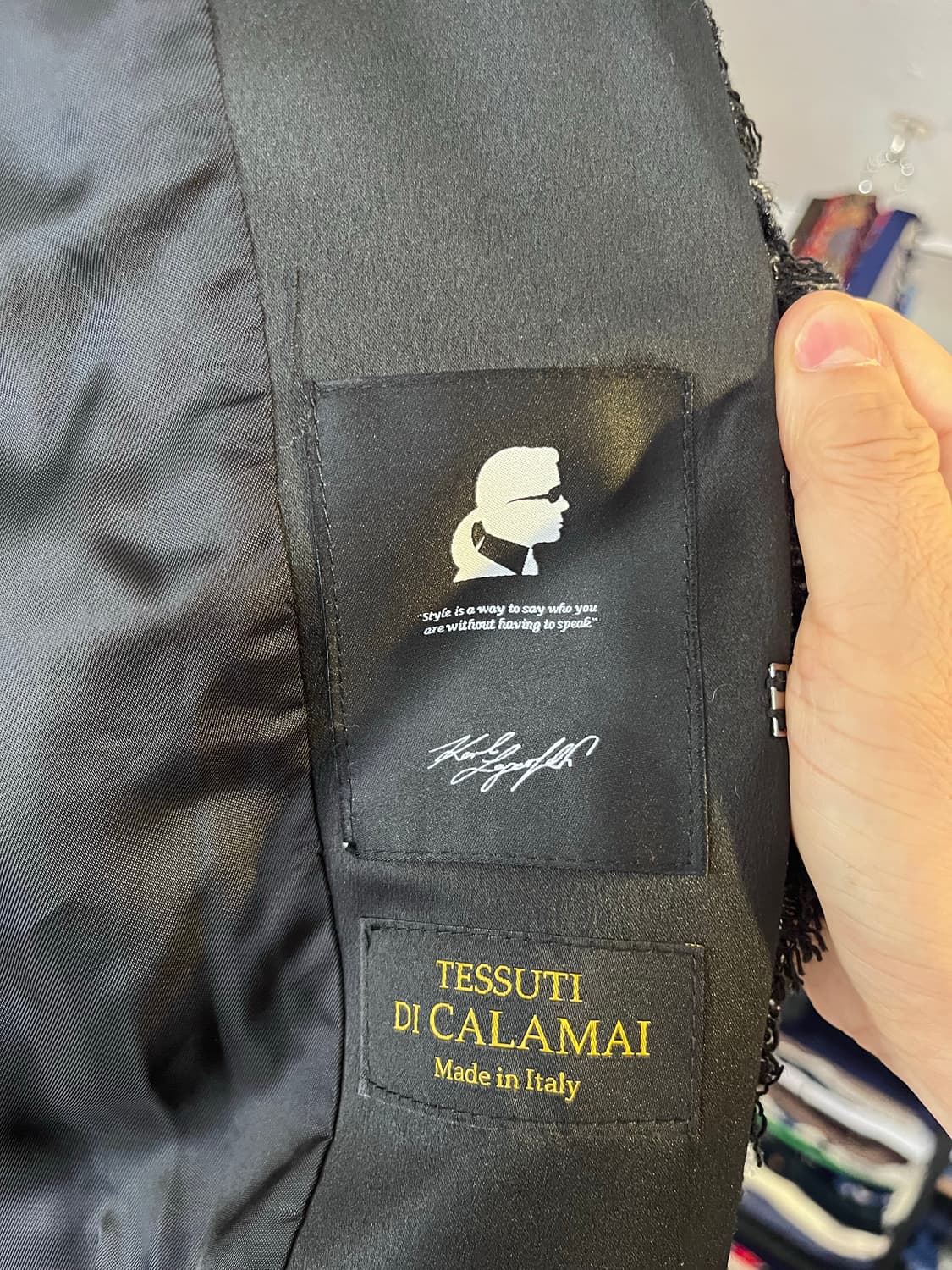 칼 라거펠트 트위드 노카라 코트 (이탈리아제) 상품이미지5