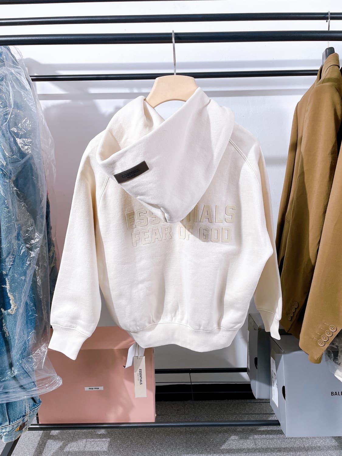 (정품/새상품) 에센셜 피어 오브 갓 기모 베이지 후드 키즈 상품이미지2