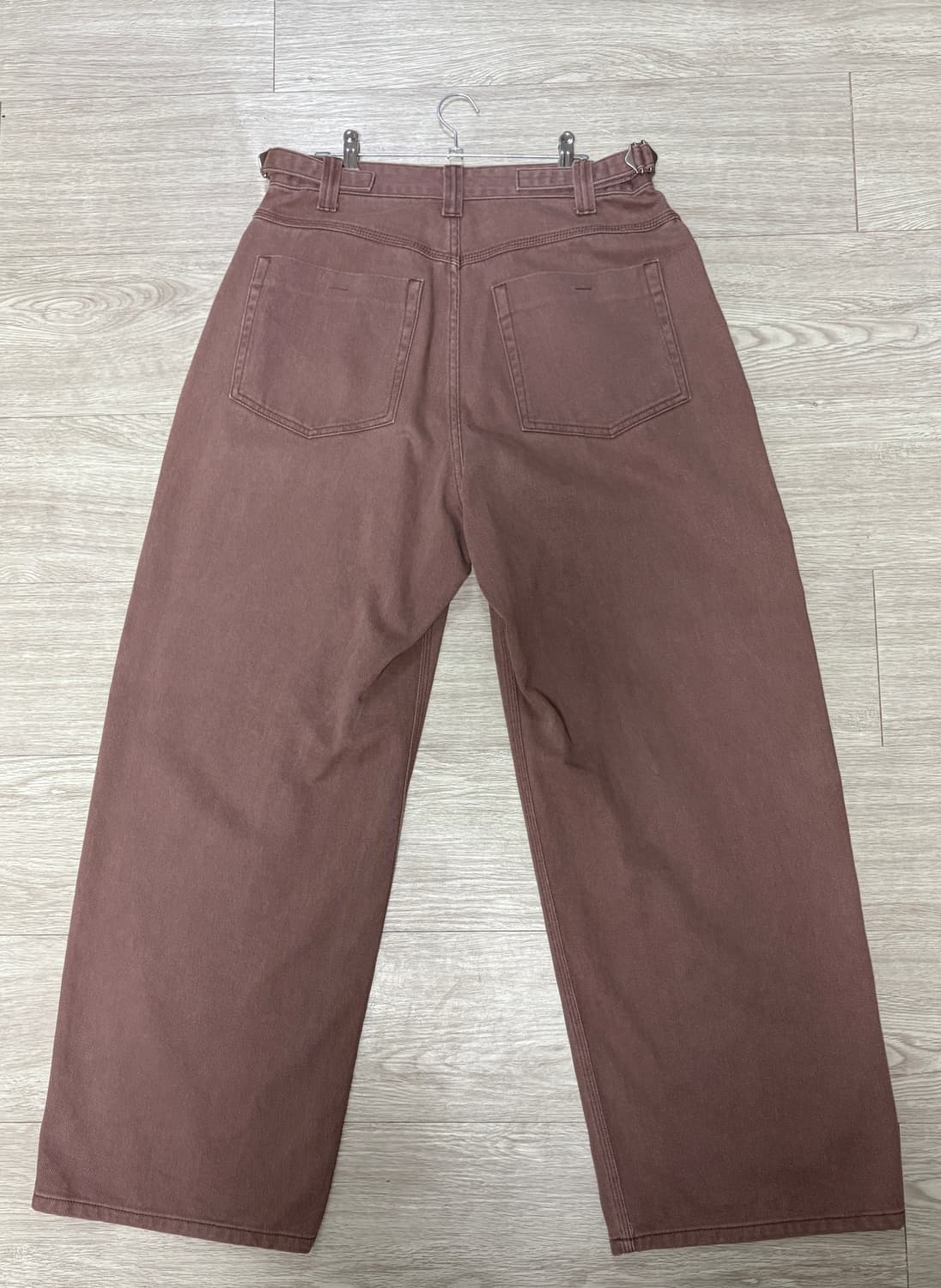 노운 와이드 코튼팬츠 버건디 2사이즈 상품이미지2