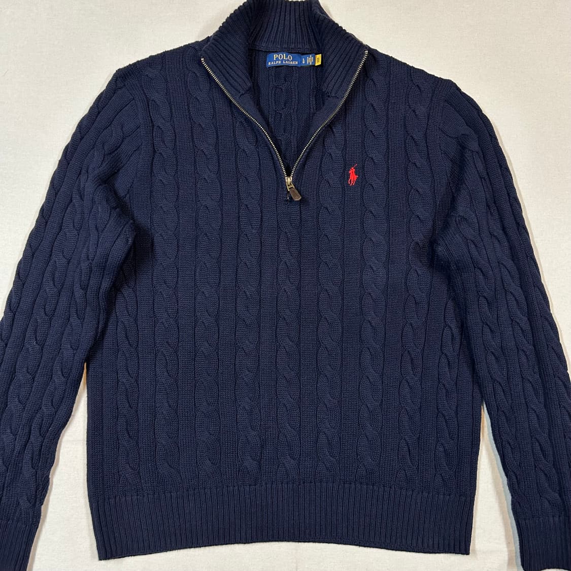 L) 폴로 랄프로렌 네이비 케이블 니트 반집업 상품이미지2