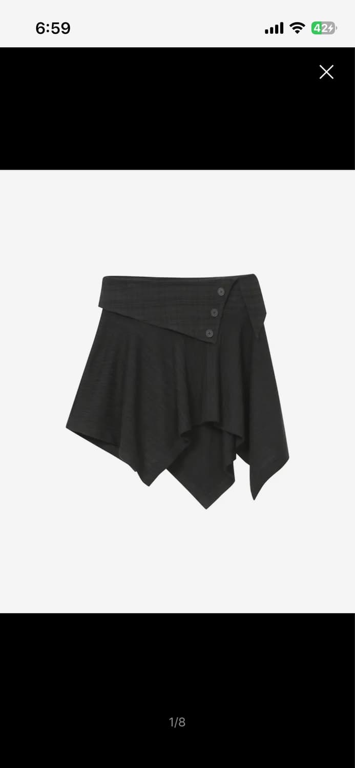 미세키서울 unbalanced flow mini skirt black 상품이미지1