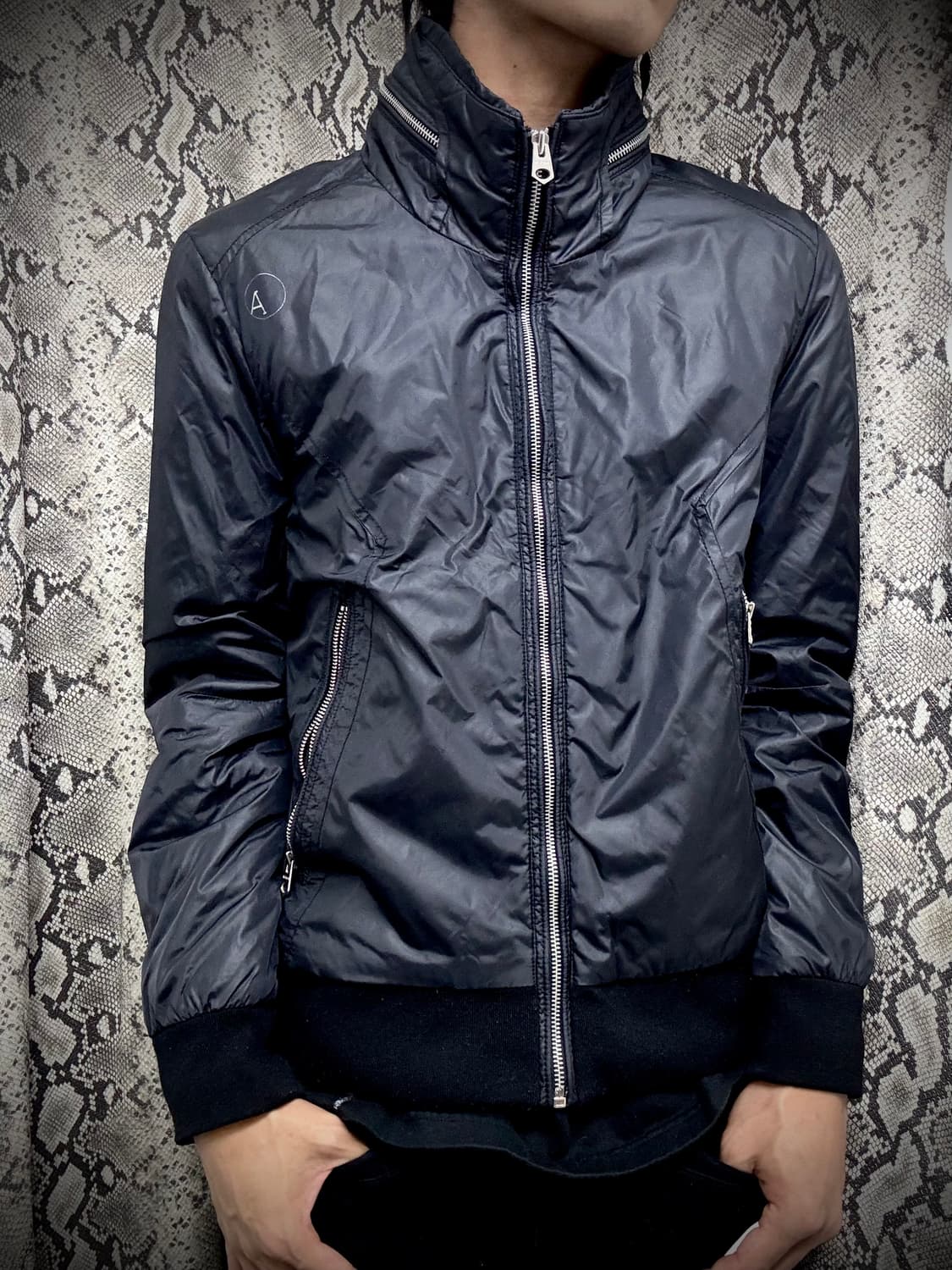 [Andew Y2K] Deep Navy Nylon Padded Jacke 상품이미지1